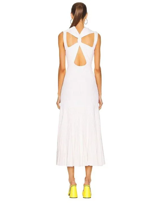 Aknvas Ingrid Midi Dress White NWOT - Size S - Picture 3 of 11